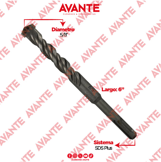 Broca Avante Profesional SDS Plus Para Concreto 5/8" x 6" - 1 Pieza