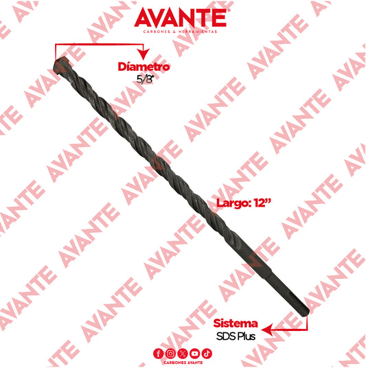 Broca Avante Profesional SDS Plus Para Concreto 5/8" x 12" - 1 Pieza