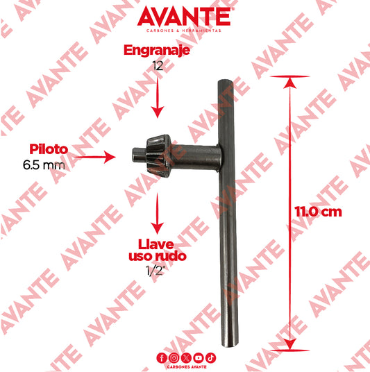 Llave Uso Rudo Avante Para Broquero 1/2" (Piloto 6.5mm) - 1 Pieza