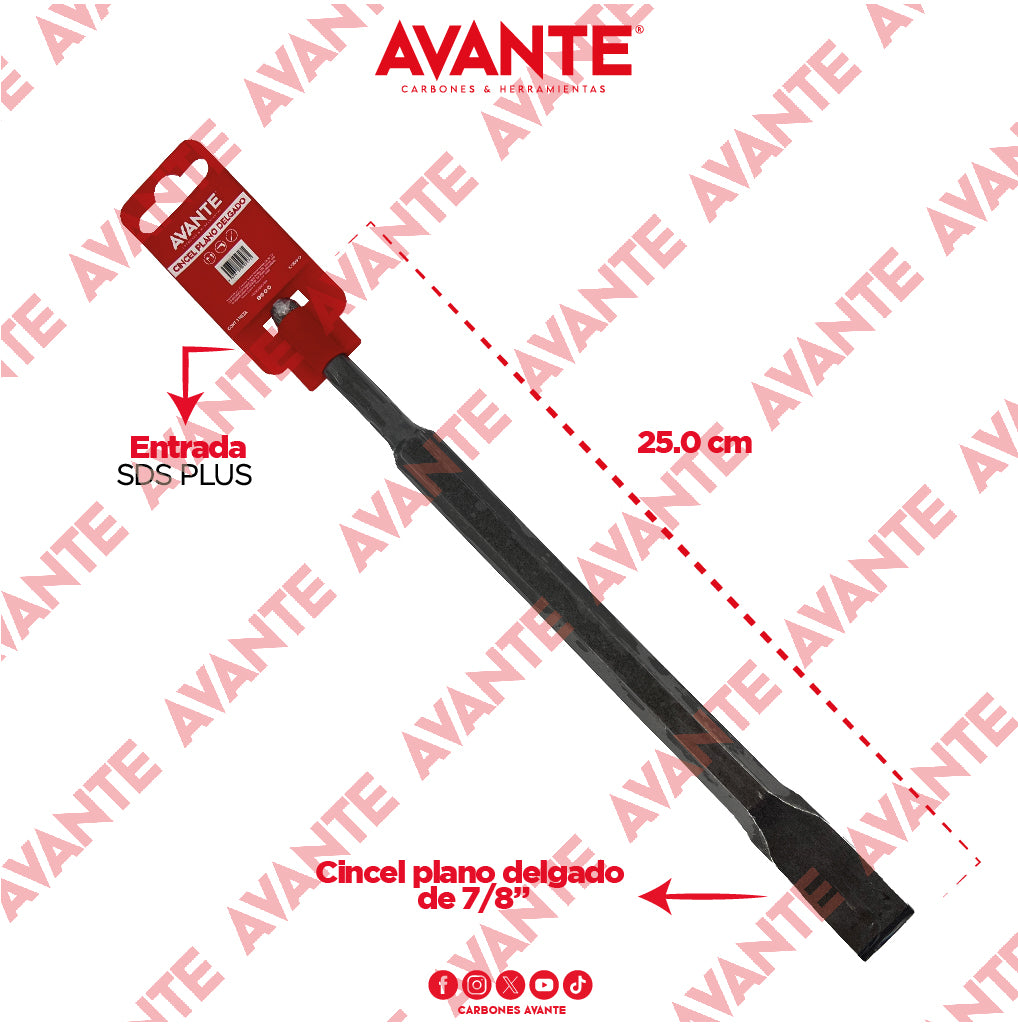 Cincel Avante SDS Plus Delgado De 7/8" - 1 Pieza