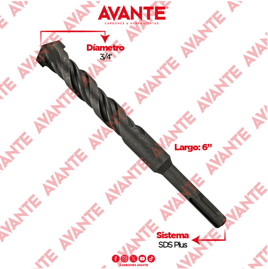 Broca Avante Profesional SDS Plus Para Concreto 3/4" x 6" - 1 Pieza