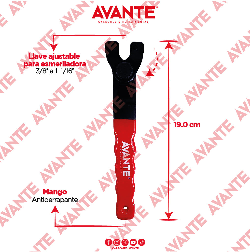 Llave Ajustable Avante Para Esmeriladora 3/8" a 1-1/16" - 1 Pieza