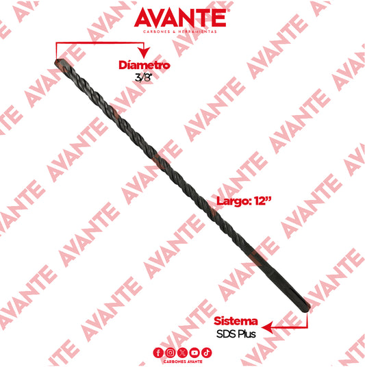 Broca Avante Profesional SDS Plus Para Concreto 3/8" x 12" - 1 Pieza
