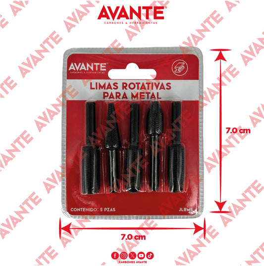 Juego De Limas Rotativas Avante Para Metal Acero HSS - 5 Piezas