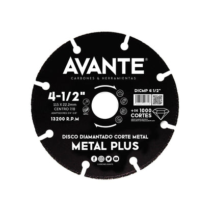 Disco Avante Diamantado Metal Plus Corte de Metal 4-1/2" (13200 RPM) - 1 Pieza