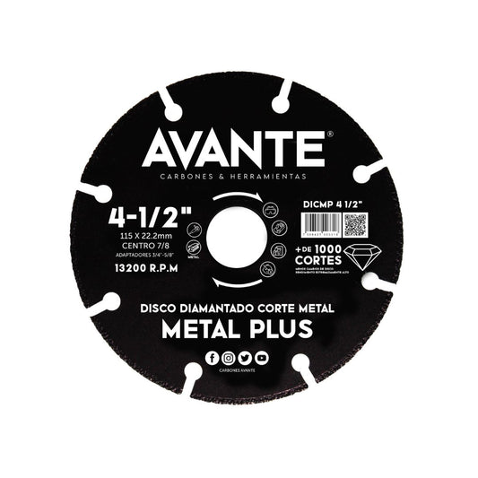 Disco Avante Diamantado Metal Plus Corte de Metal 4-1/2" (13200 RPM) - 1 Pieza