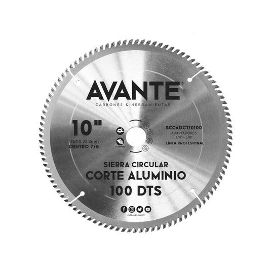 Sierra Circular Avante Corte de Aluminio 10" 100 Dientes (4500 RPM) - 1 Pieza