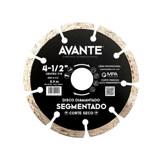 Disco Diamantado Avante Segmentado 4-1/2" Corte Seco (13000 RPM) - 1 Pieza