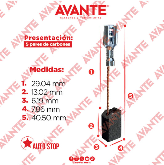 Carbones Avante Para Taladro MAKITA (CAP-35) - Paquete 5 Pares