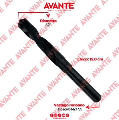 Broca Avante Alta Velocidad 5/8" Acero M2 HSS- Zanco 1/2" - 1 Pieza