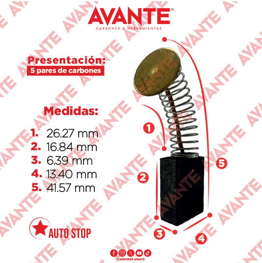 Carbones Avante Para Cortadora SKL (CAP-31) - Paquete 5 Pares