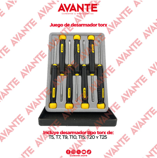 Juego De Destornilladores Torx Avante T5 a T25 - 7 Piezas