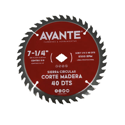 Sierra Circular Avante Corte Madera Centro Rombo 7-1/4" 40 Dientes - 1 Pieza