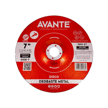 Disco Avante Desbaste de Metal Tipo 27 7" Centro 7/8" (8600 RPM) - 1 Pieza