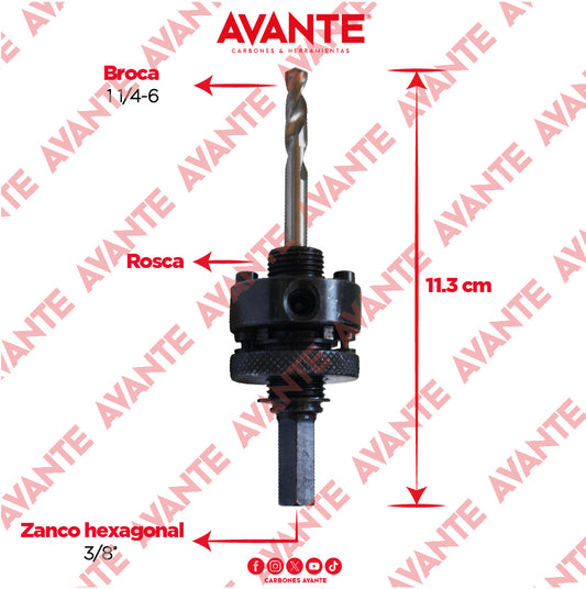 Accesorio Avante Árbol Para Broca Sierra Zanco 3/8" (1 1/4-6") - 1 Pieza