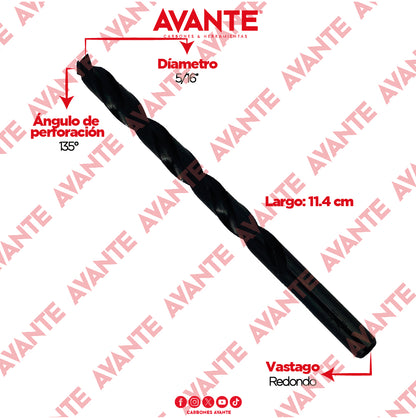 Broca Avante Alta Velocidad Acero M2 HSS 5/16" - Paquete 10 Piezas