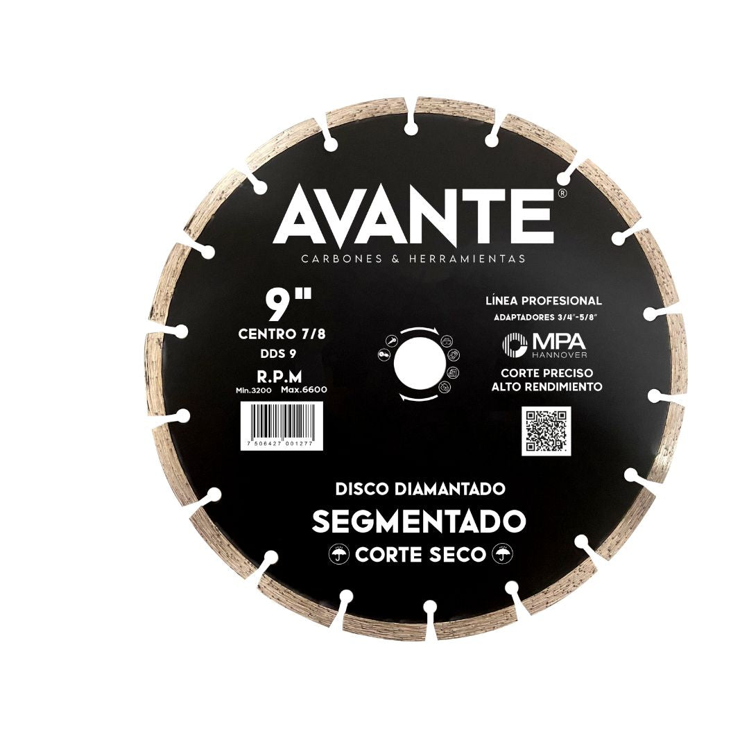 Disco Diamantado Avante Segmentado 9" Corte Seco (6600 RPM) - 1 Pieza