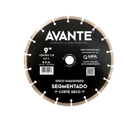 Disco Diamantado Avante Segmentado 9" Corte Seco (6600 RPM) - 1 Pieza