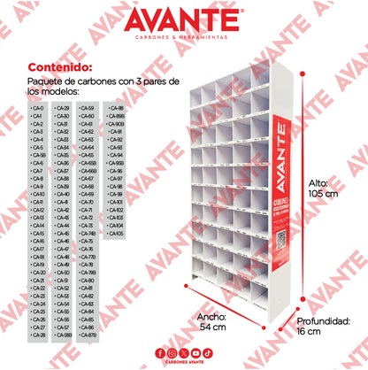 Paquete Organizador Metálico Grande De Carbones (Modelos 00 Al 105) - 1 Kit