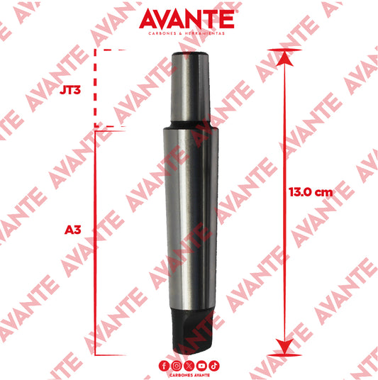 Árbol Adaptador Avante Cono Morse 3 a Cono JT3 (126 mm) - 1 Pieza