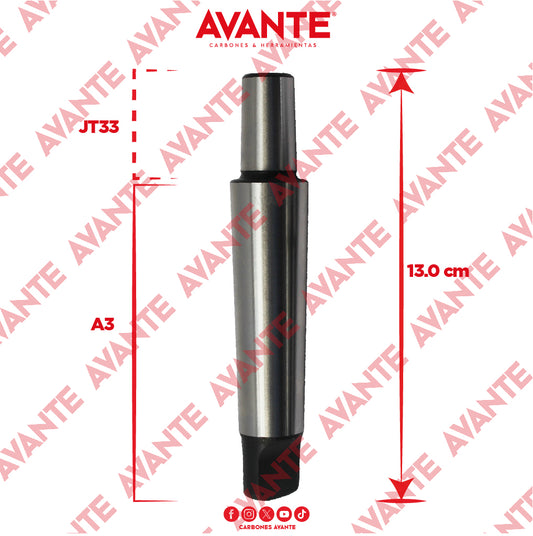 Árbol Adaptador Avante Cono Morse 3 a Cono JT33 (126 mm) - 1 Pieza