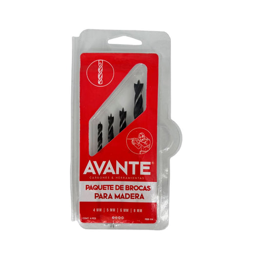 Paquete de Brocas Avante Para Madera HCS (4 a 8 mm) - 4 Piezas