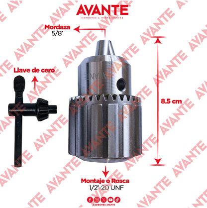 Broquero Industrial Avante Uso Rudo Con Llave 5/8" x 1/2"-20 UNF (1.0-16 mm) - 1 Pieza