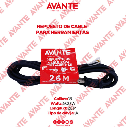 Repuesto de Cable Avante Para Herramienta 900W (Calibre 18 AWG) - 1 Pieza