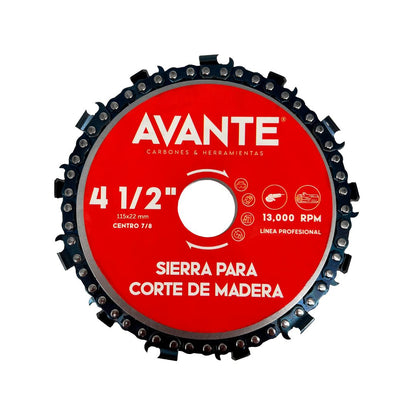 Disco Avante Sierra de Cadena Para Corte de Madera 4-1/2" (13000 RPM) - 1 Pieza