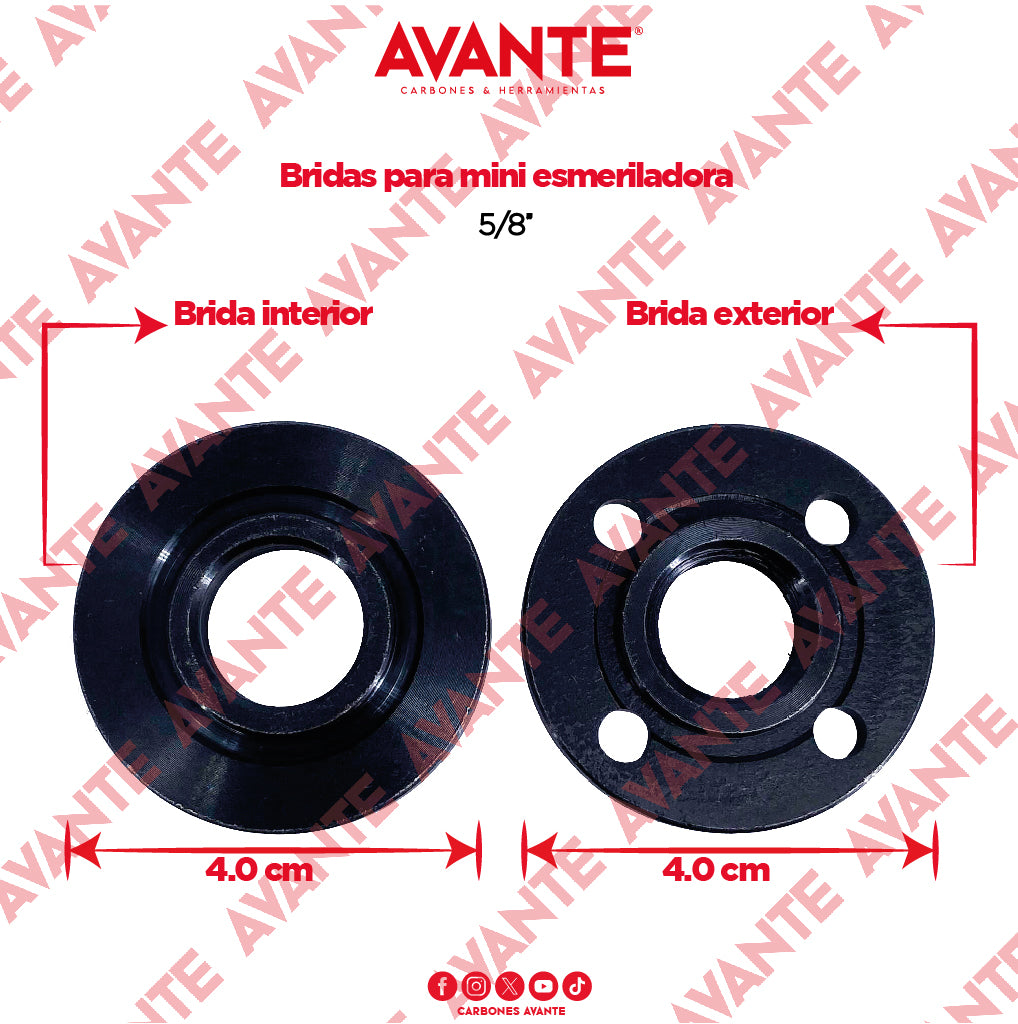 Juego De Bridas Avante Para Mini Esmeriladora 5/8" - 1 Set