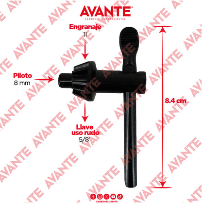 Llave Industrial Avante Para Broquero 5/8" (Piloto 8mm) - 1 Pieza