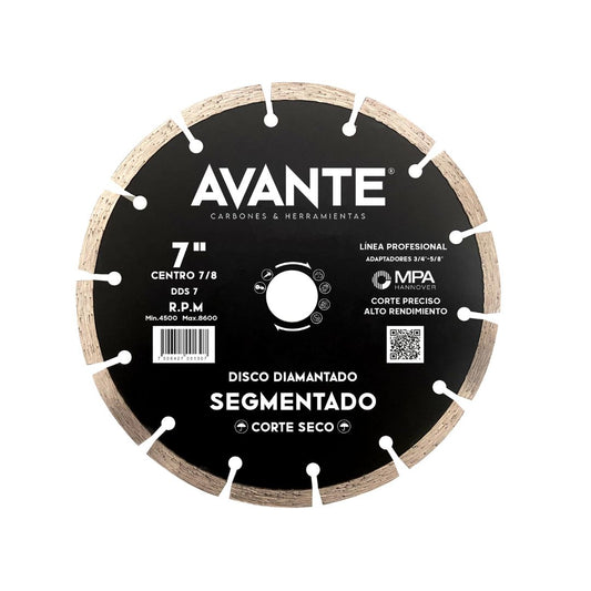 Disco Diamantado Avante Segmentado 7" Corte Seco (8600 RPM) - 1 Pieza