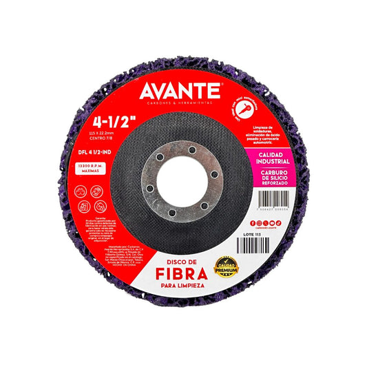 Disco Avante Fibra Para Limpieza Industrial 4-1/2" (Carburo de Silicio Reforzado) - 1 Pieza