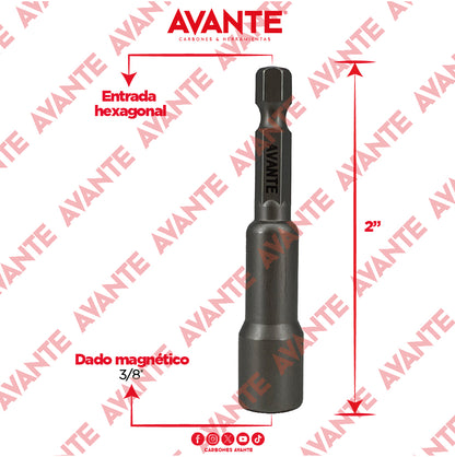 Dado Magnético Avante 3/8" x 2 9/16" - Paquete 5 Piezas