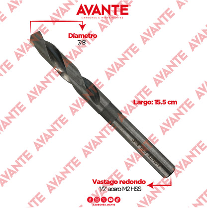 Broca Avante Alta Velocidad 9/16" Acero M2 HSS - Zanco 1/2" - 1 Pieza