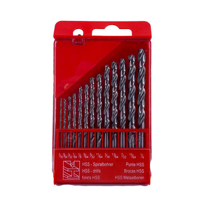 Paquete de Brocas Avante Alta Velocidad Acero M2 HSS (1/16" a 1/4") - 13 Piezas