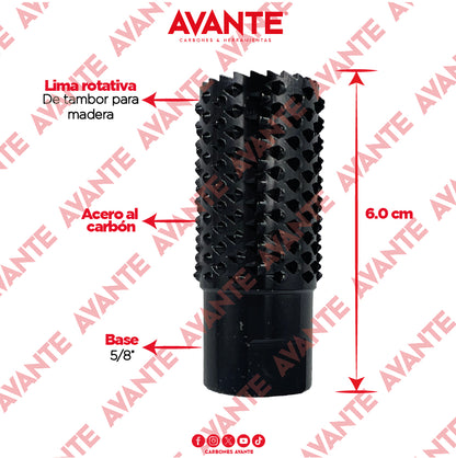 Lima Rotativa De Tambor Avante Para Madera Rosca 5/8"-11 Acero CS - 1 Pieza