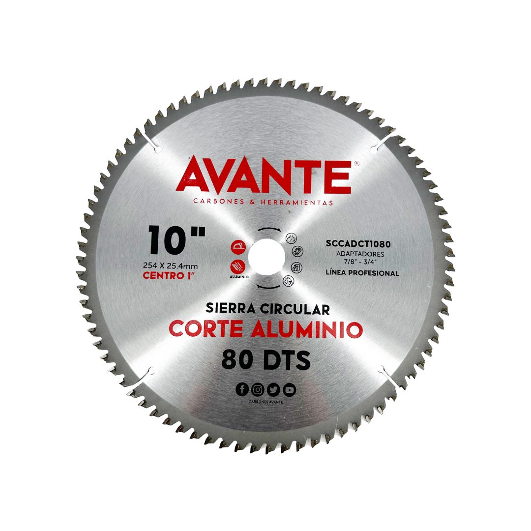 Sierra Circular Avante Corte de Aluminio 10" 80 Dientes (4500 RPM) - 1 Pieza