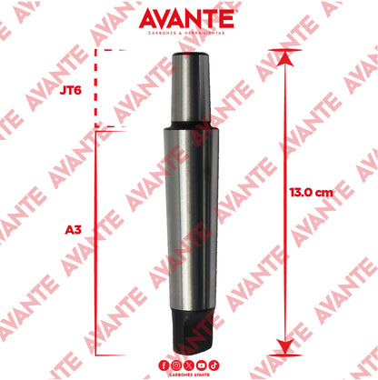 Árbol Adaptador Avante Cono Morse 3 a Cono JT6 (126 mm) - 1 Pieza