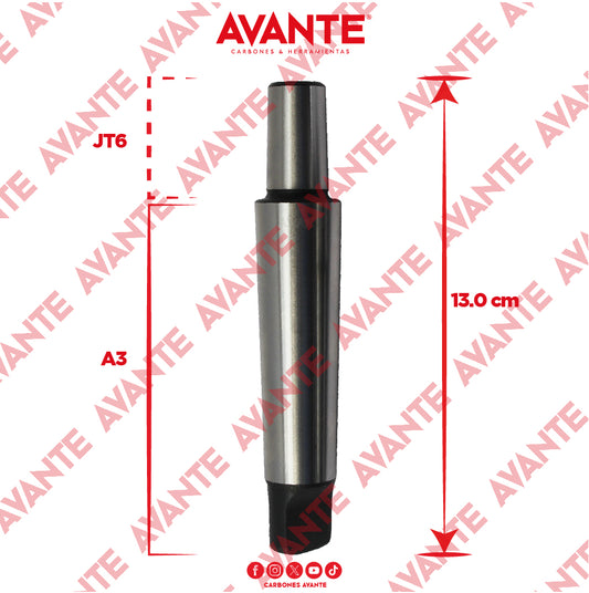 Árbol Adaptador Avante Cono Morse 3 a Cono JT6 (126 mm) - 1 Pieza